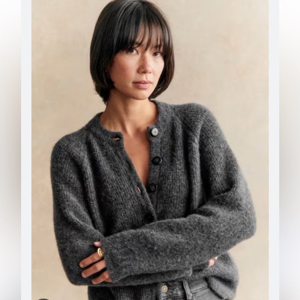 Sezane Othello Cardigan Charcoal Grey - Size XXS